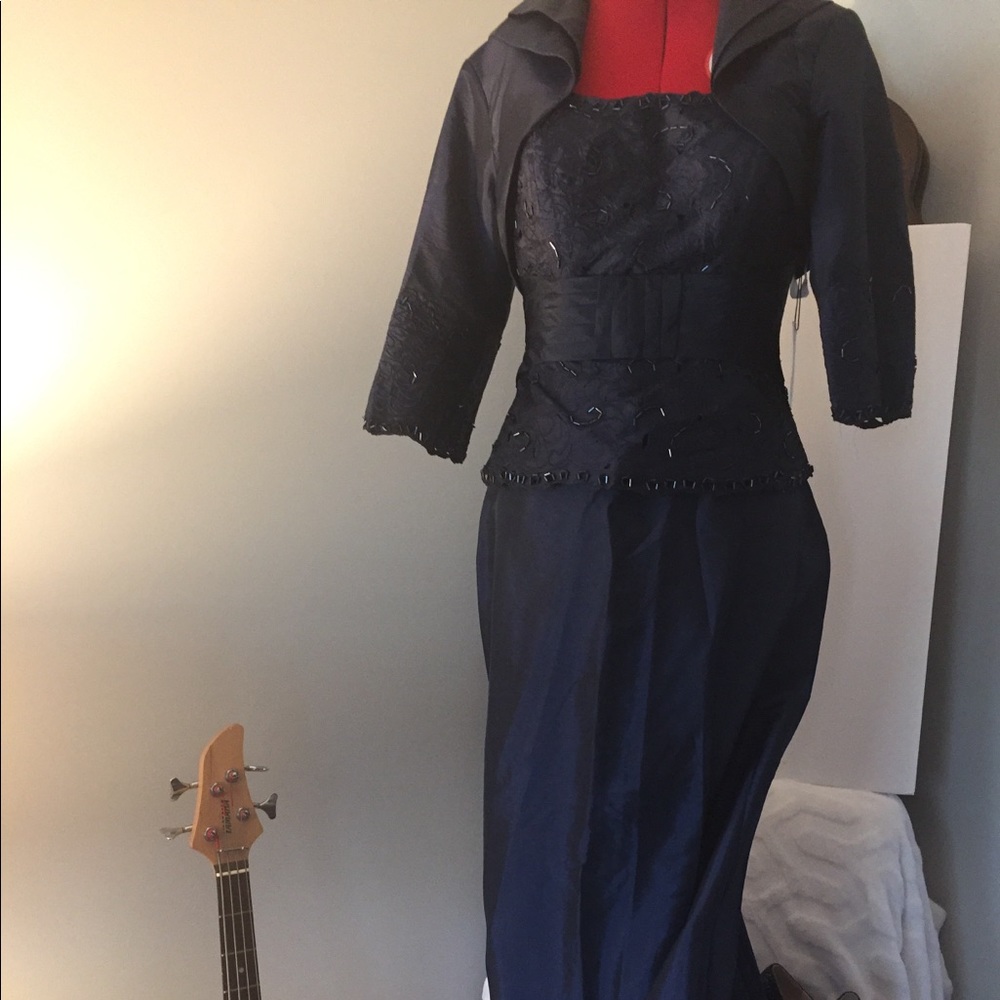 NWT Formal Dress/ Mother of the Bride/ Petite/Mother-In-Law/Navy Blue /Wedding